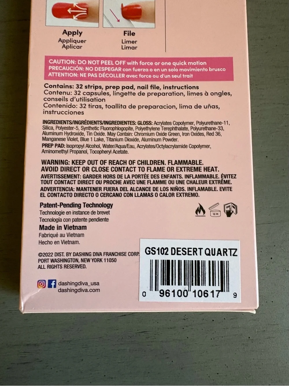 Dashing Diva Gloss Gel Nail Strips Multiple Pack - Desert Quartz, Strawberry NEW